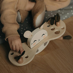 Балансир деревянный Mrs. Ertha "Bunny Balance", бежевый